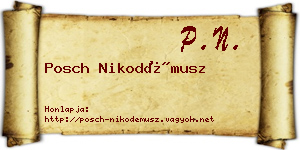 Posch Nikodémusz névjegykártya